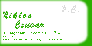 miklos csuvar business card